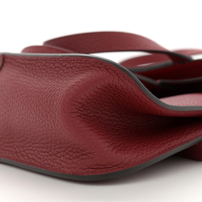 Hermes Taurillon Clemence Halzan 25 Rouge Grenat 9 of 10