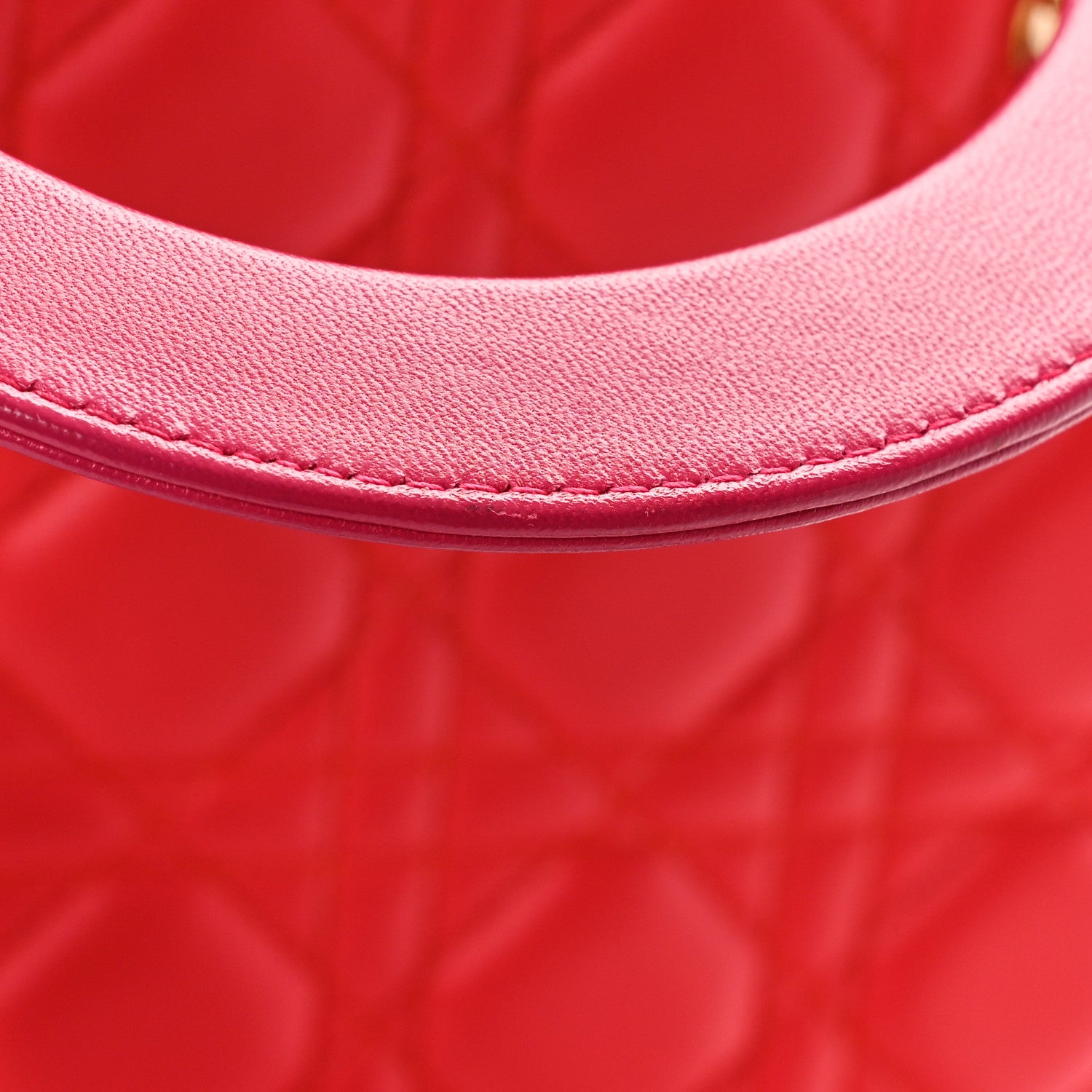 Christian Dior Lambskin Cannage Medium Bi-Color Lady Dior Orange Fuchsia 12 of 12