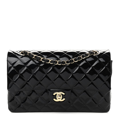 Chanel Patent Quilted Medium Double Flap Black 1 of 9