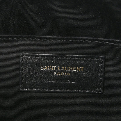 Saint Laurent Patent Calfskin Crocodile Embossed Monogram Lou Camera Bag Black 6 of 11