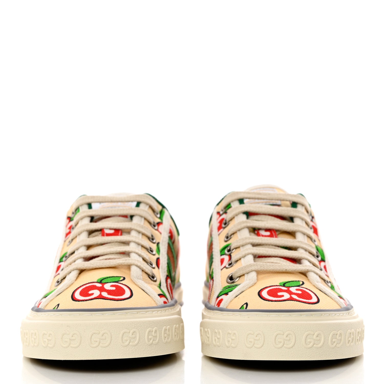 Gucci Canvas Web GG Apple Womens 1977 Tennis Sneakers 36 Ivory Red Mystic White New Shamarock 2 of 8