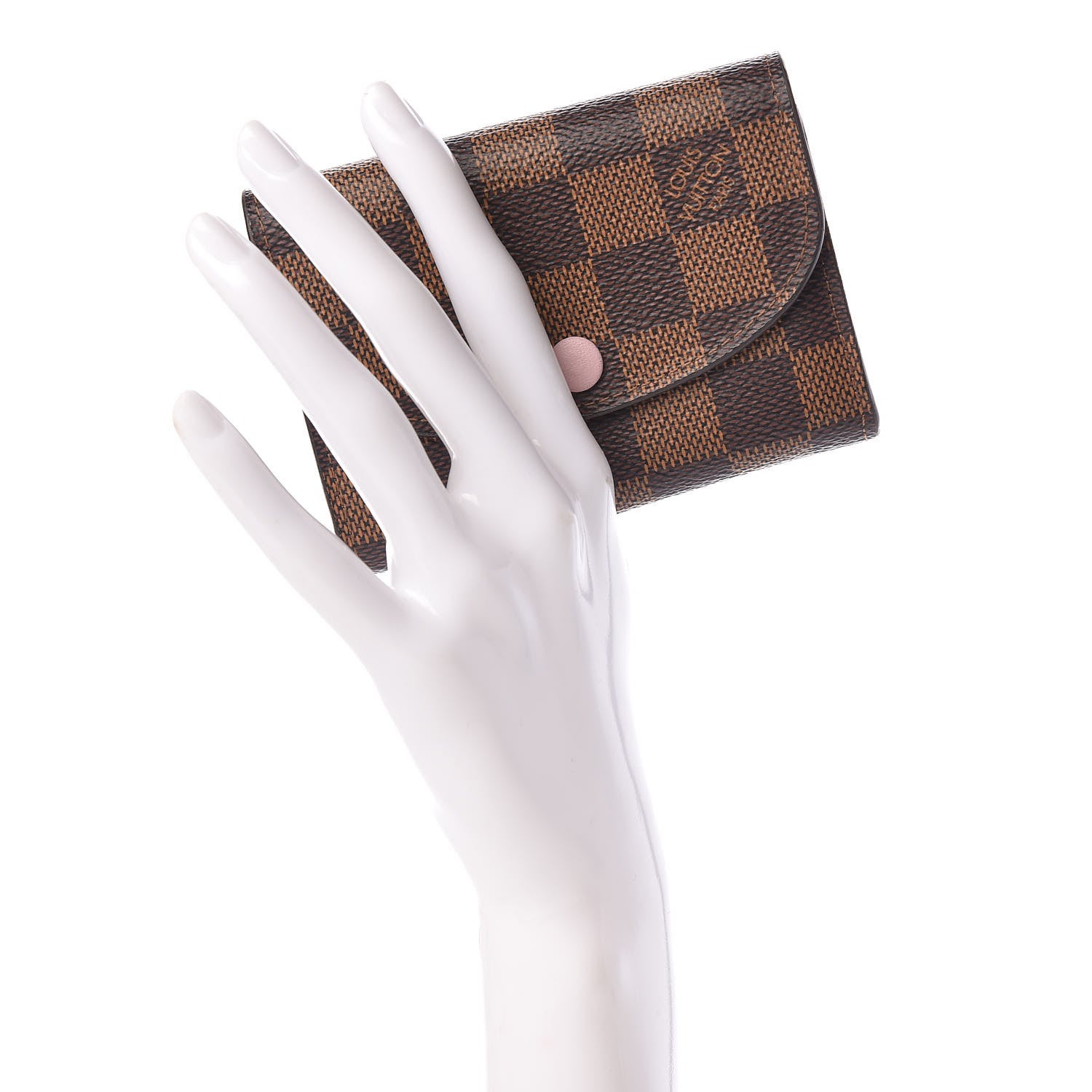 Louis Vuitton Damier Ebene Rosalie Coin Purse Rose Ballerine 2 of 8