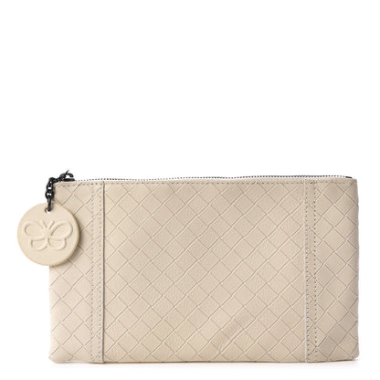 Bottega Veneta Calfskin Intrecciomirage Butterfly Cosmetic Pouch Colonial 1 of 9