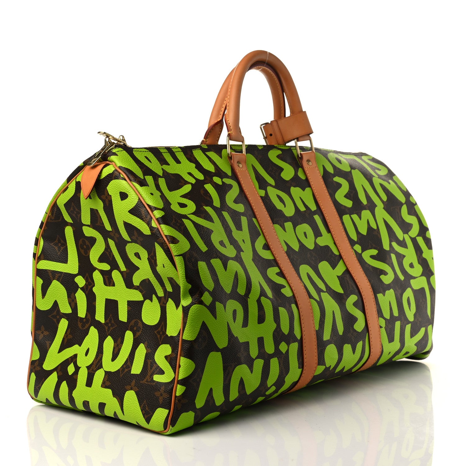 Louis Vuitton Monogram Graffiti Keepall 50 Green 3 of 9