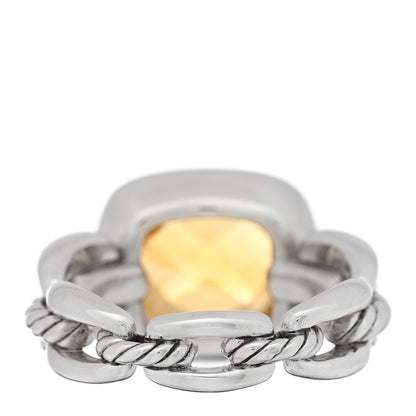 David Yurman Sterling Silver 18K Yellow Gold Citrine Wellesley Link Ring 58 8.25 3 of 4