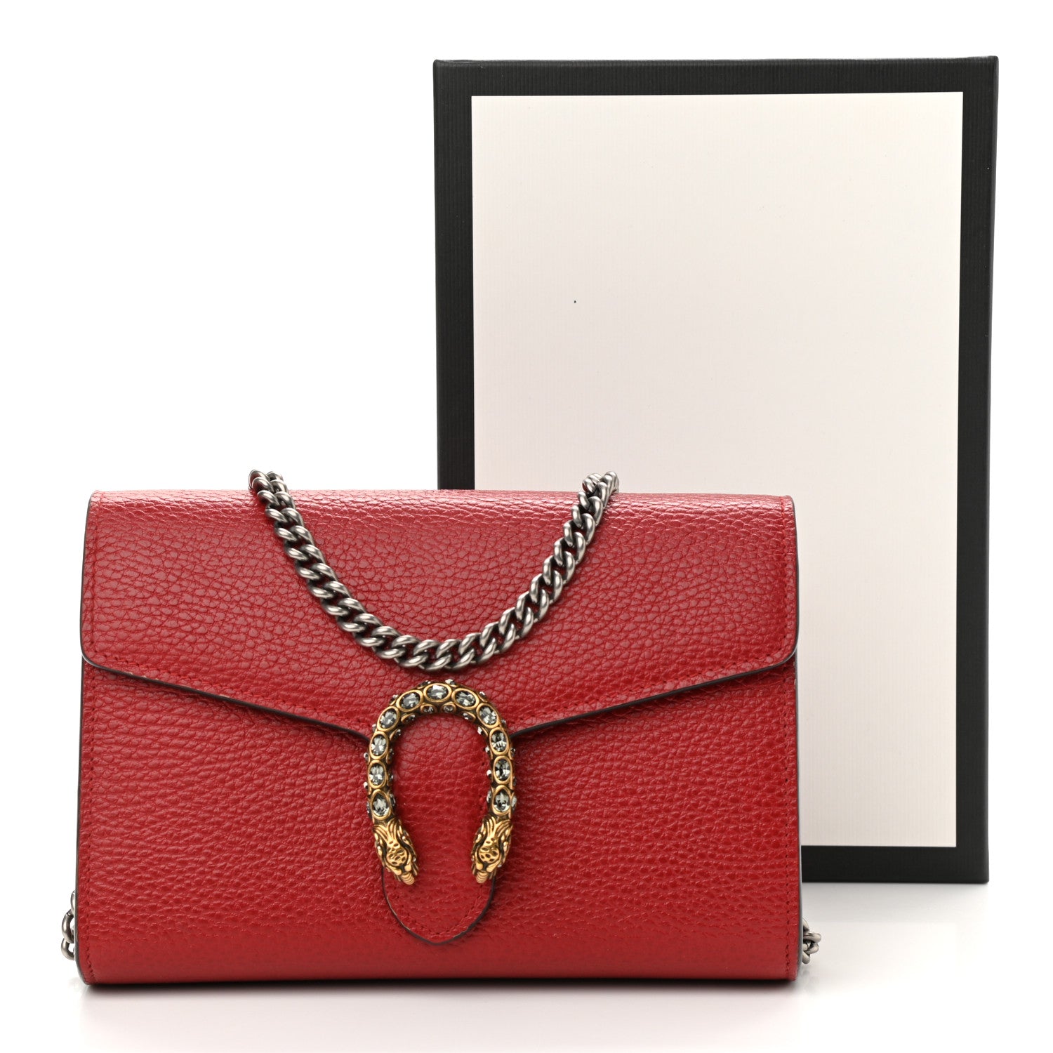 Gucci Calfskin Mini Dionysus Chain Wallet Hibiscus Red 11 of 11