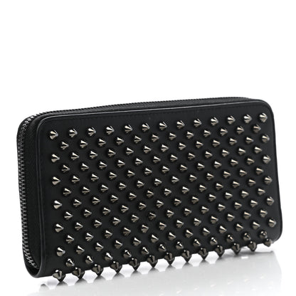 Christian Louboutin Calfskin Panettone Spiked Zip Around Wallet Black 3 of 8