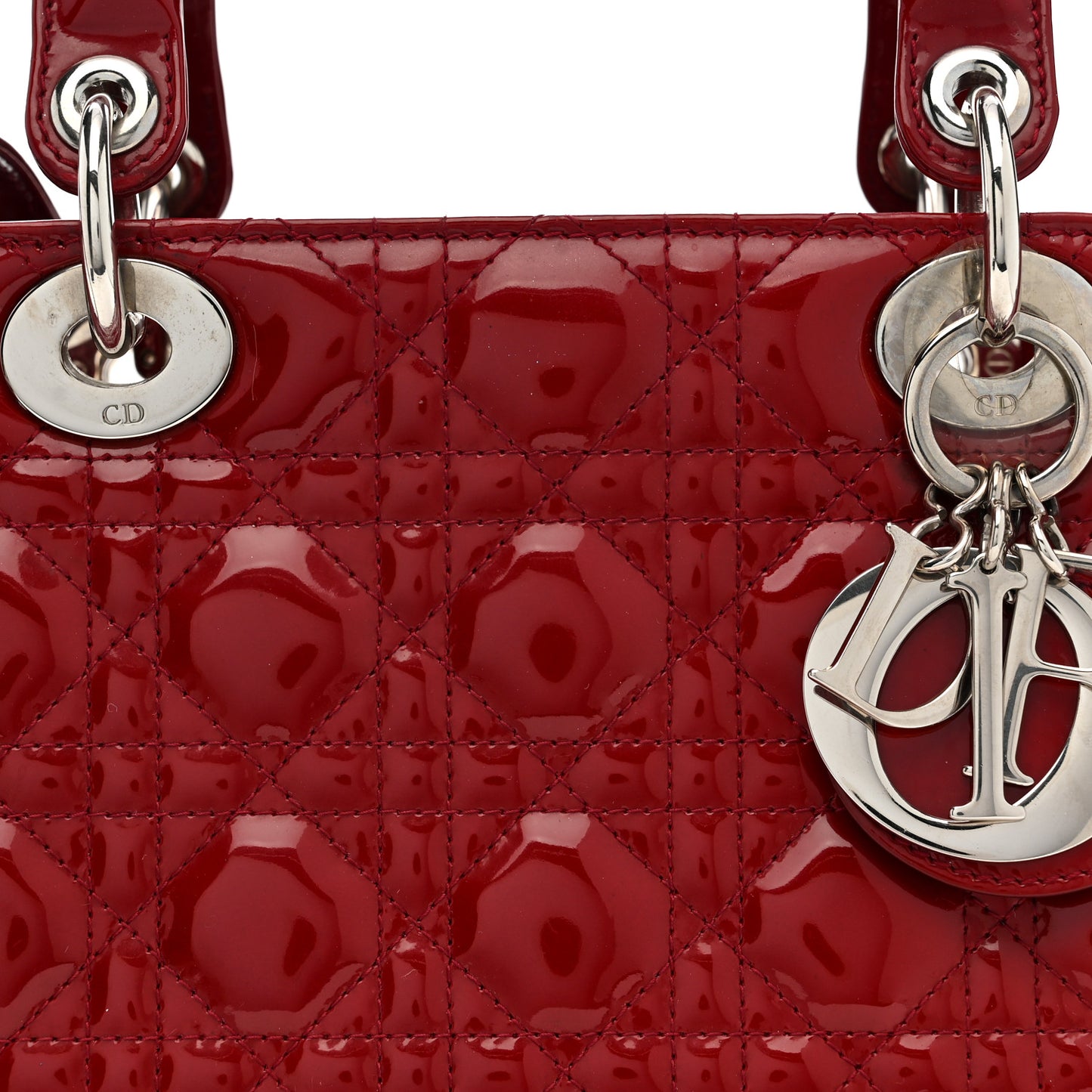Patent Cannage Medium Lady Dior Red