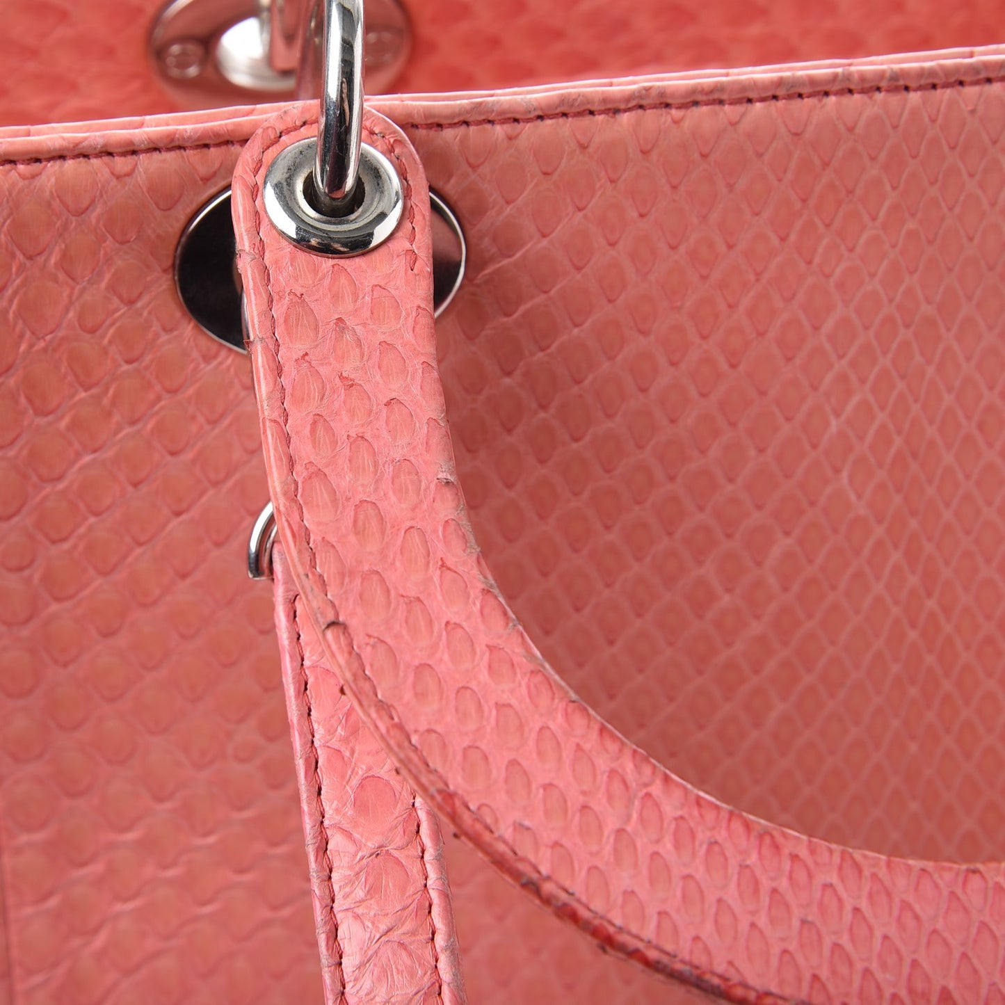 Python Large Lady Dior Pink