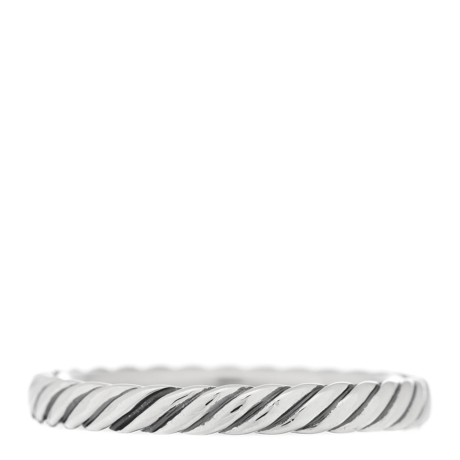 David Yurman Sterling Silver Cable Classics Band Ring 54 7 3 of 4