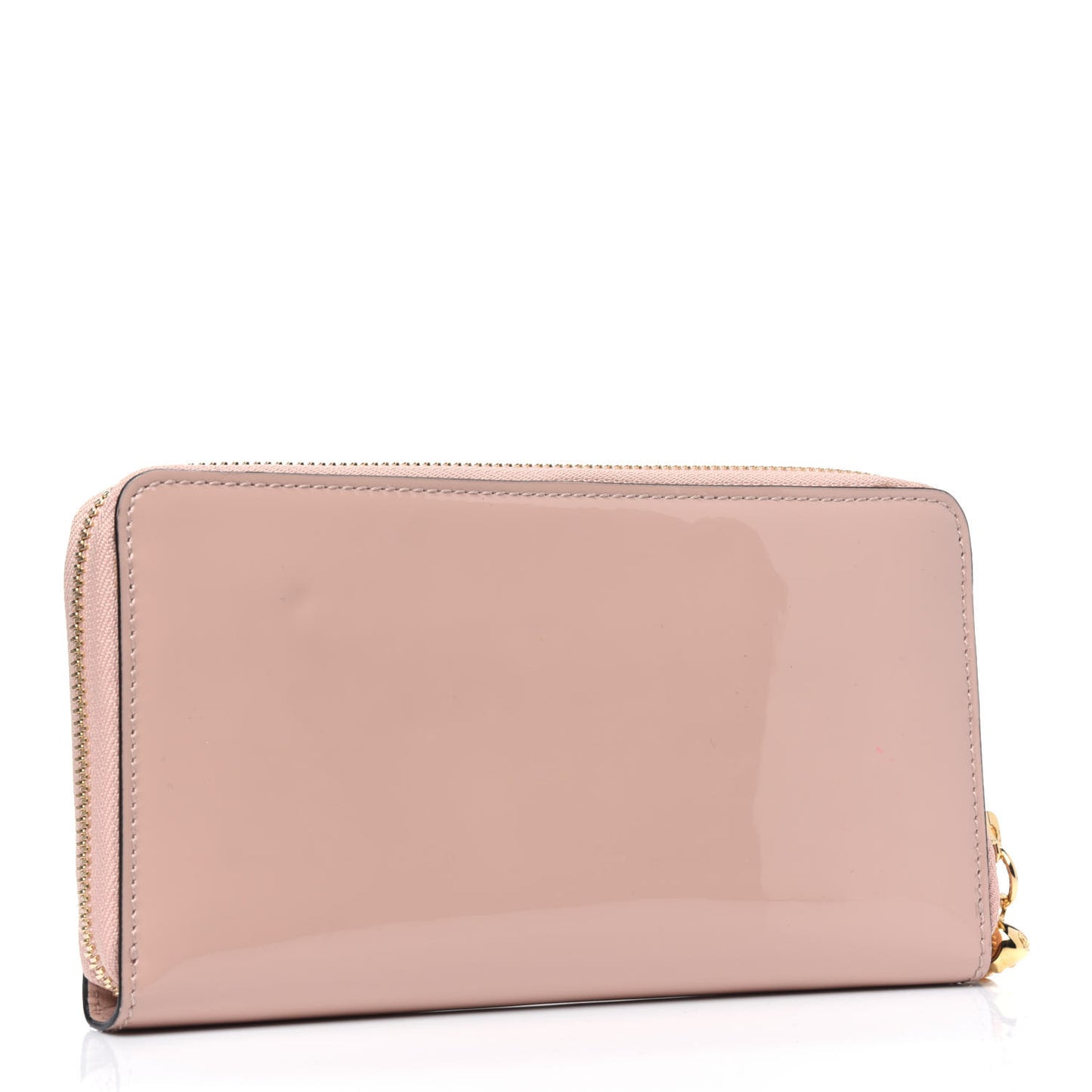 Patent Skull Zip Wallet Light Pink
