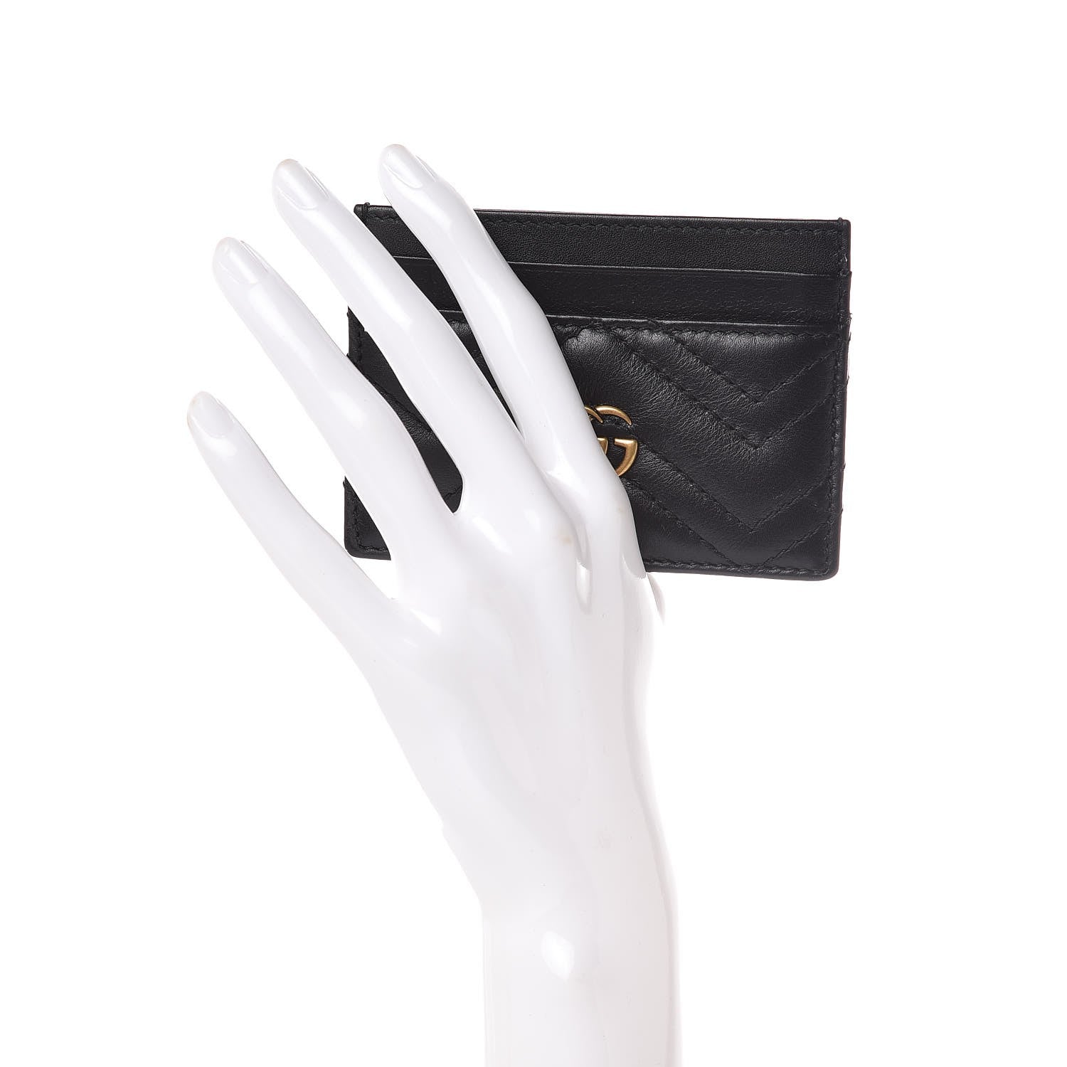 Gucci Calfskin Matelasse GG Marmont Card Holder Black 2 of 6