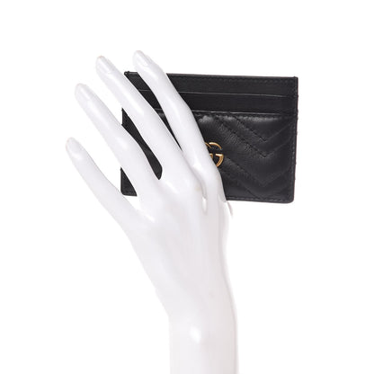 Gucci Calfskin Matelasse GG Marmont Card Holder Black 2 of 6