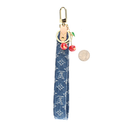 Louis Vuitton LV X TM Monogram Denim Cerise Dragonne Bag Charm Denim Blue 2 of 5