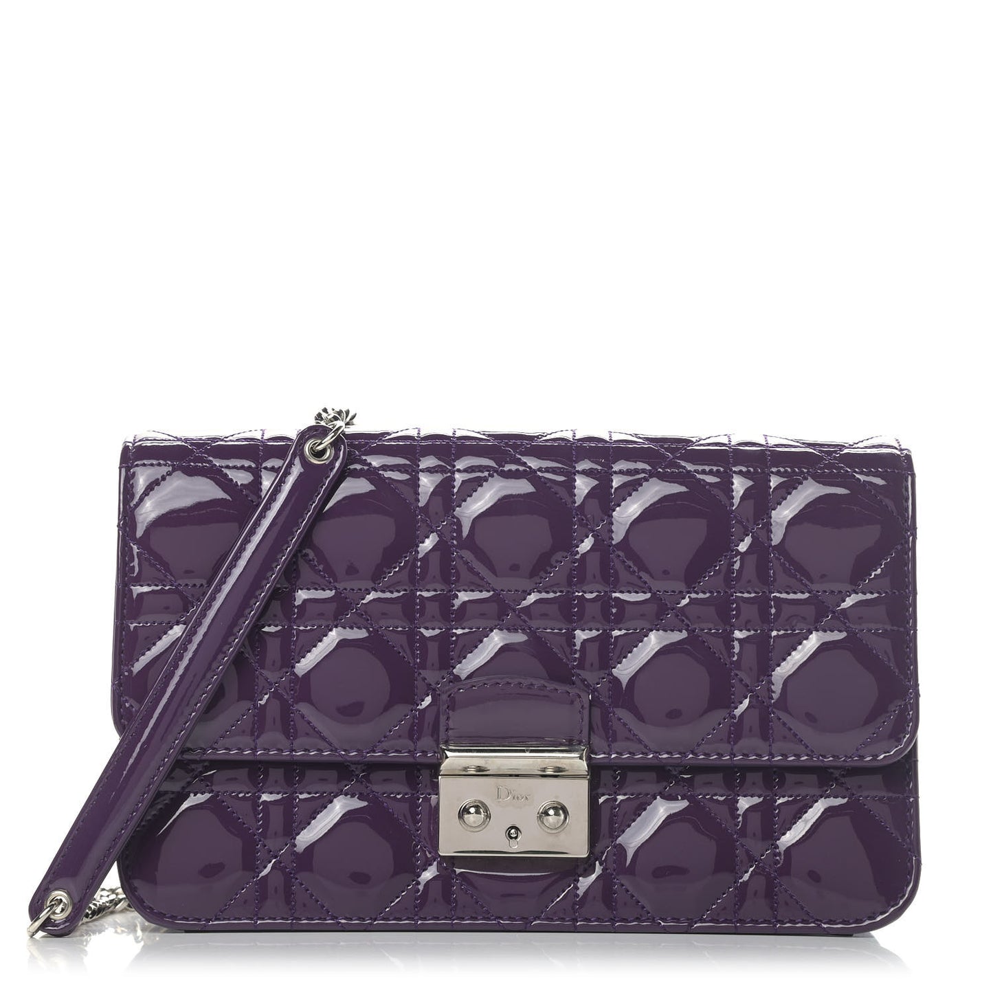 Patent Cannage Miss Dior Promenade Pouch Purple