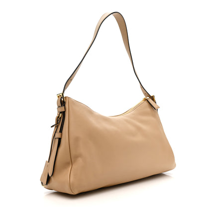 Prada Soft Calfskin Large Aimée Shoulder Bag Travertine 3 of 10