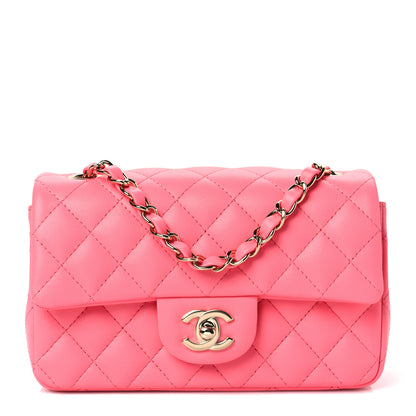 Chanel Lambskin Quilted Mini Rectangular Flap Pink 1 of 9