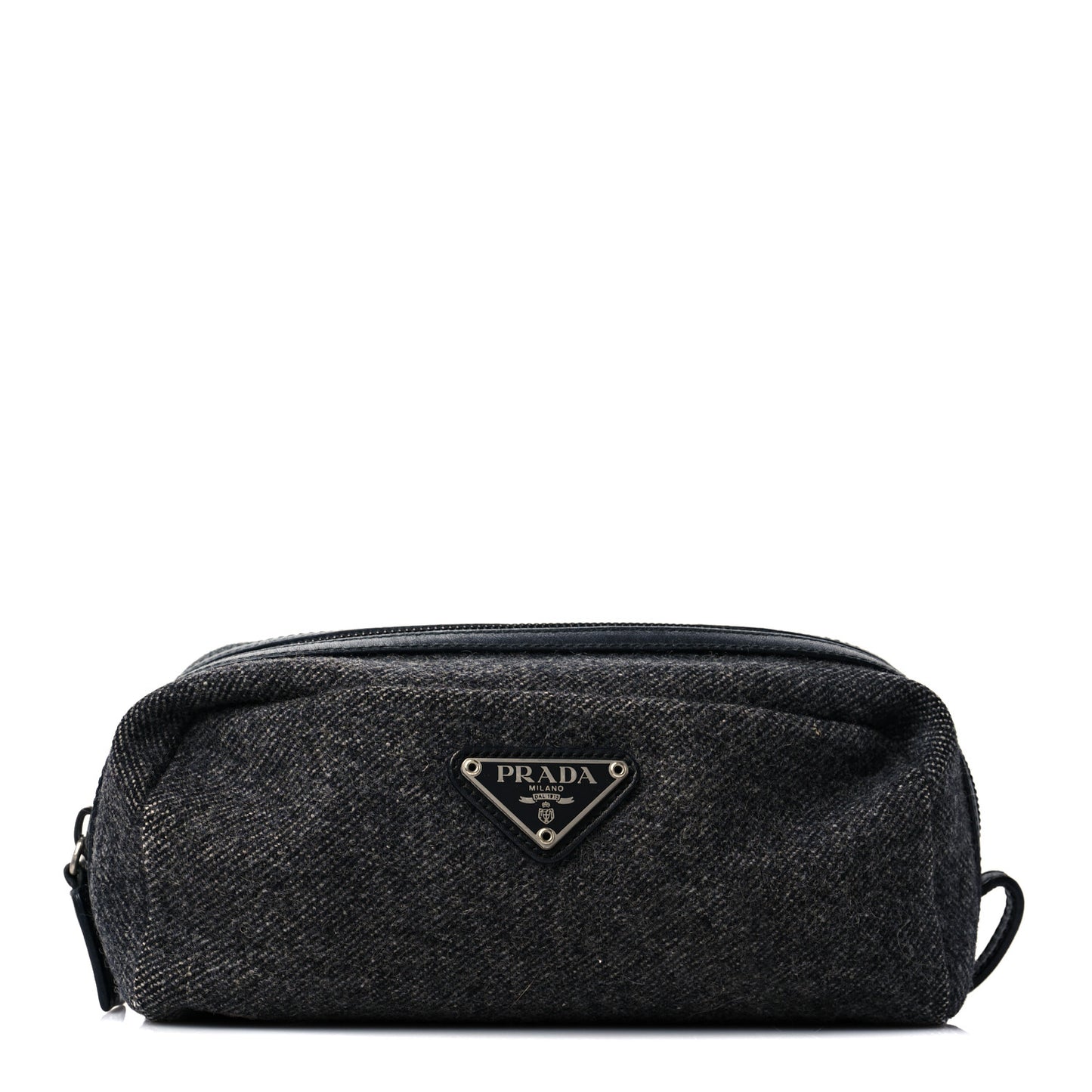 Wool Cosmetic Pouch Grey
