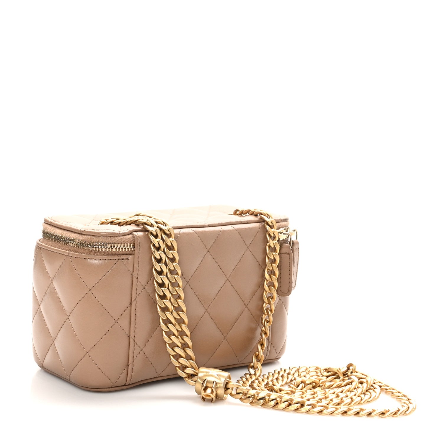Chanel Lambskin Quilted Small Pillow Crush Vanity Case With Chain Beige 3 of 10