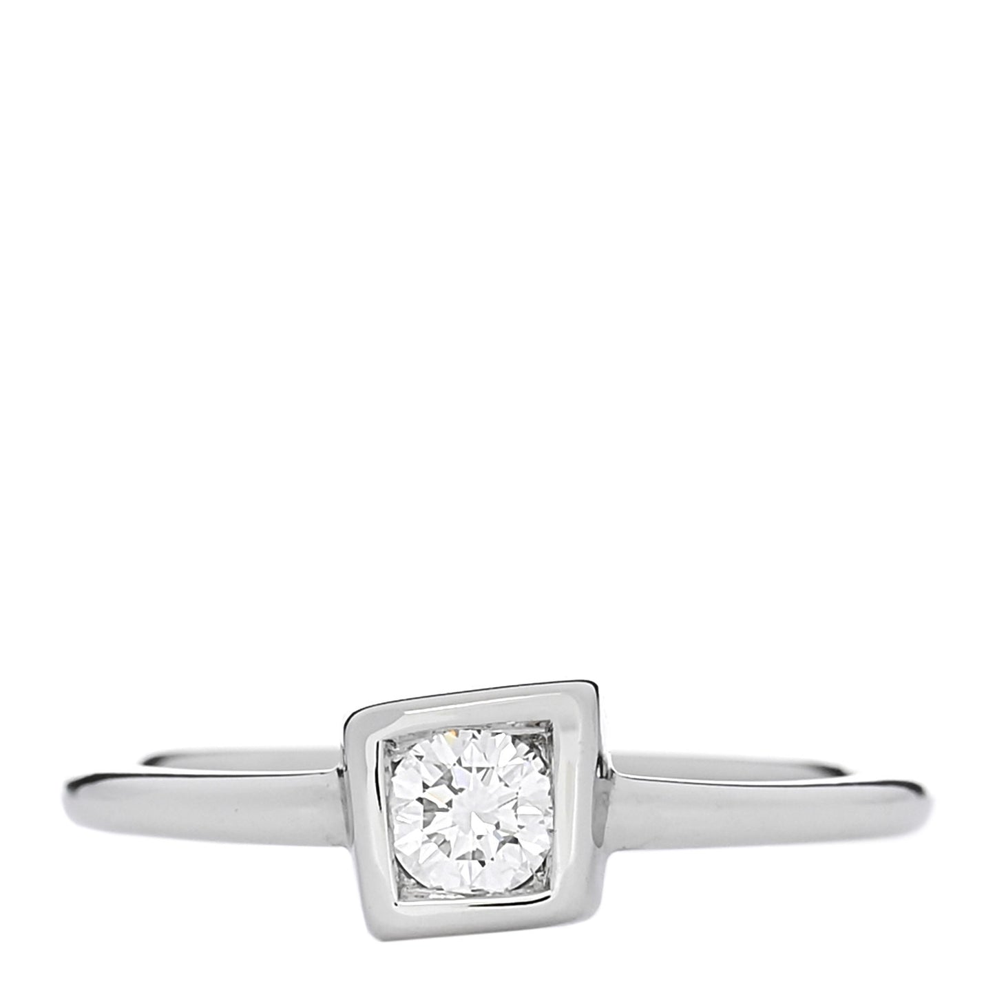 18K White Gold Diamond .17ct Frank Gehry Torque Ring 50 5.25
