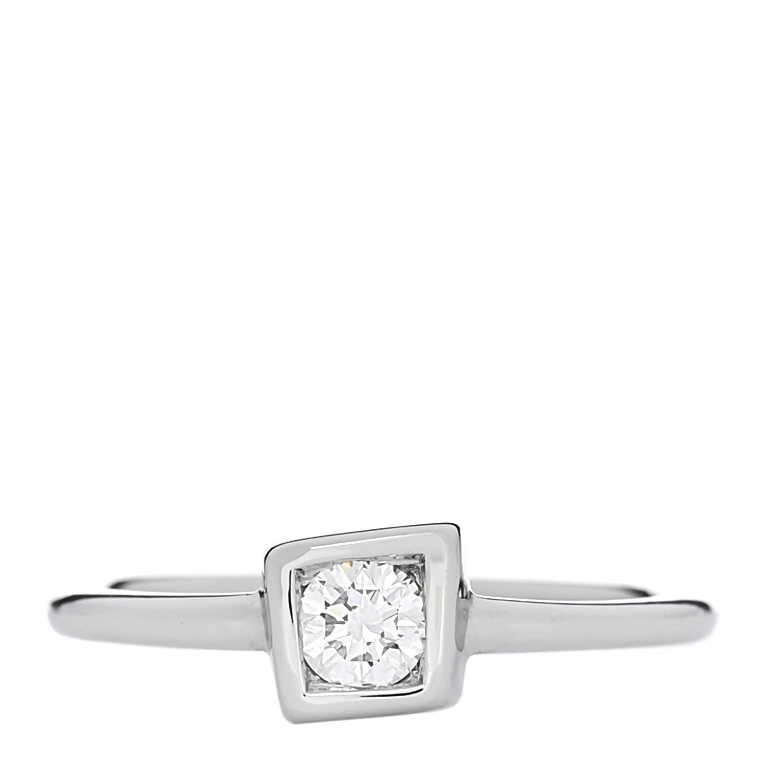 Tiffany 18K White Gold Diamond .17ct Frank Gehry Torque Ring 50 5.25 1 of 6