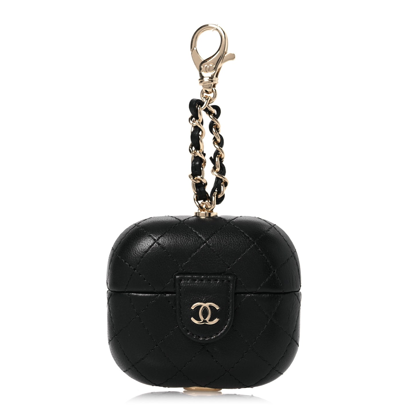 Lambskin Quilted Airpods Pro Case  Black