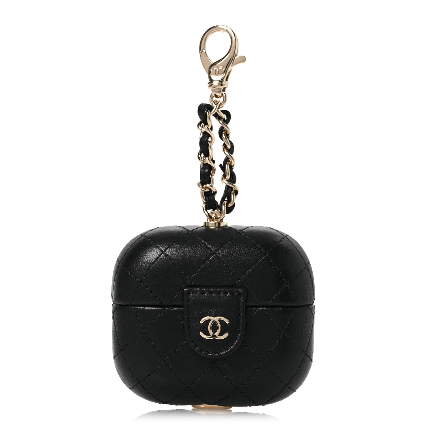 Chanel Lambskin Quilted Airpods Pro Case  Black 1 of 5