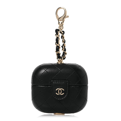 Chanel Lambskin Quilted Airpods Pro Case  Black 1 of 5
