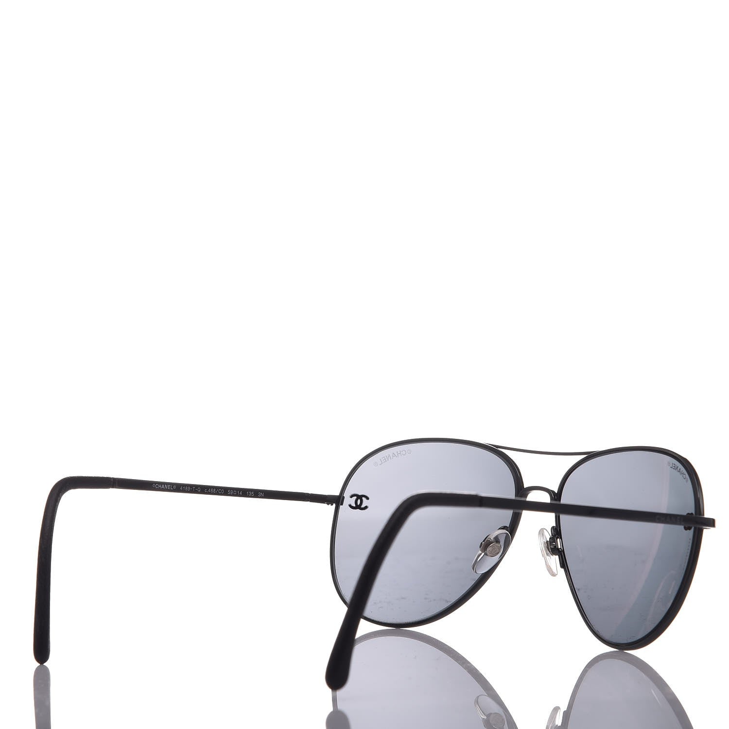 Chanel Aviator CC Sunglasses 4189-T-Q Black 4 of 9
