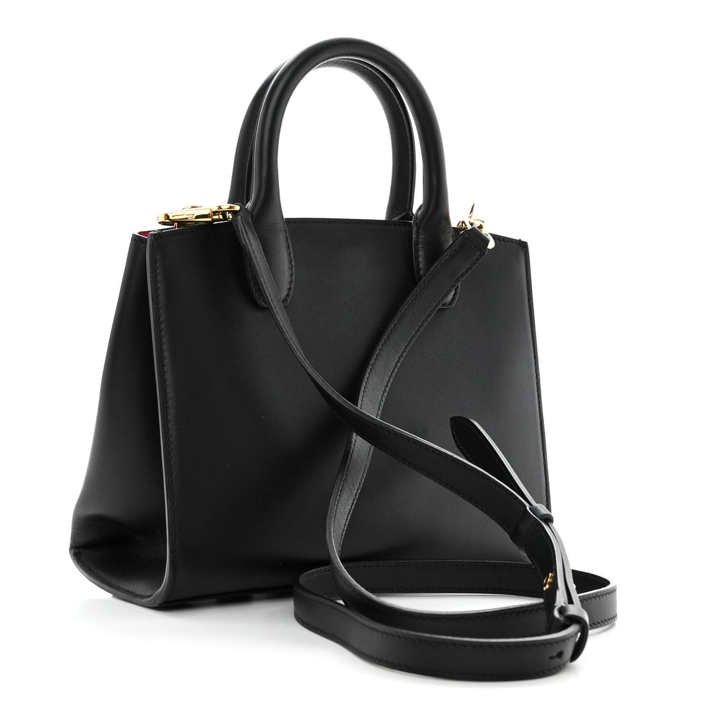 Calfskin Rainbow Studio Box Bag Black