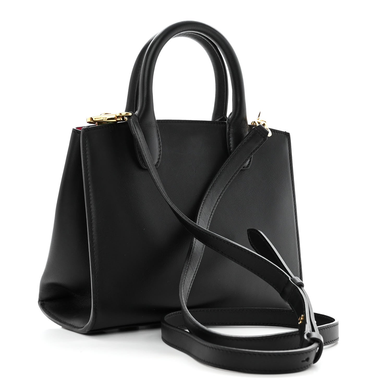 Salvatore Ferragamo Calfskin Rainbow Studio Box Bag Black 3 of 10