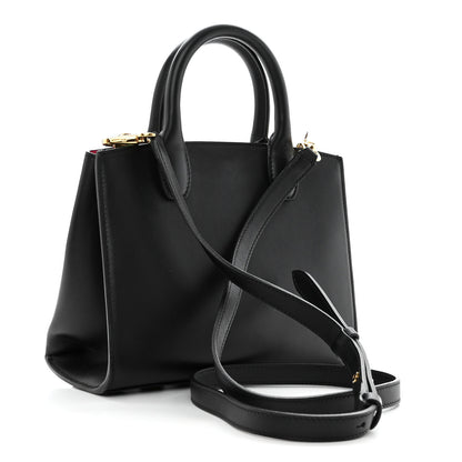 Salvatore Ferragamo Calfskin Rainbow Studio Box Bag Black 3 of 10
