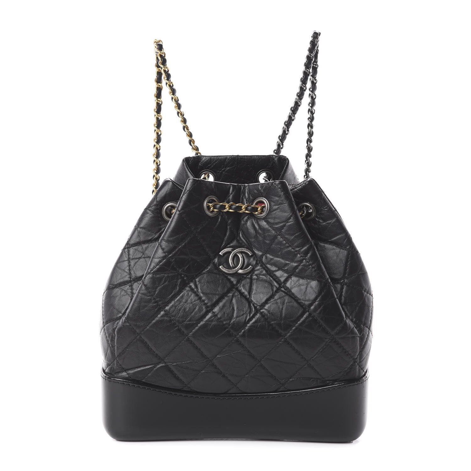 Chanel Aged Calfskin Quilted Small Gabrielle Backpack Black 1 of 9