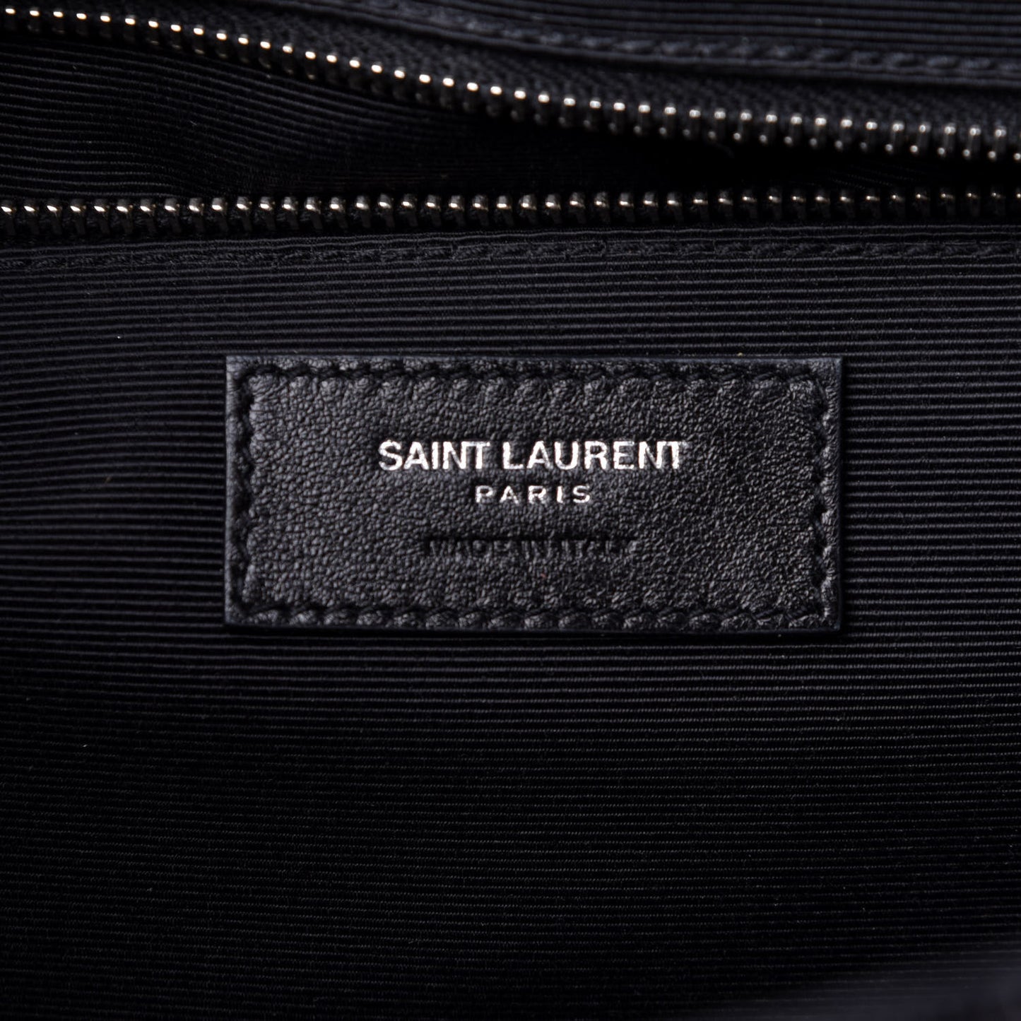 Grain De Poudre Textured Mixed Matelasse Large Triquilt Monogram Satchel Black