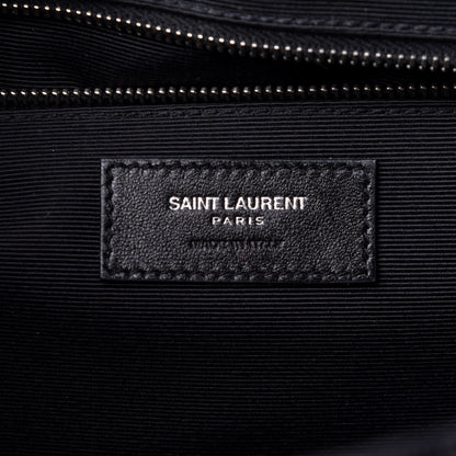 Saint Laurent Grain De Poudre Textured Mixed Matelasse Large Triquilt Monogram Satchel Black 6 of 11