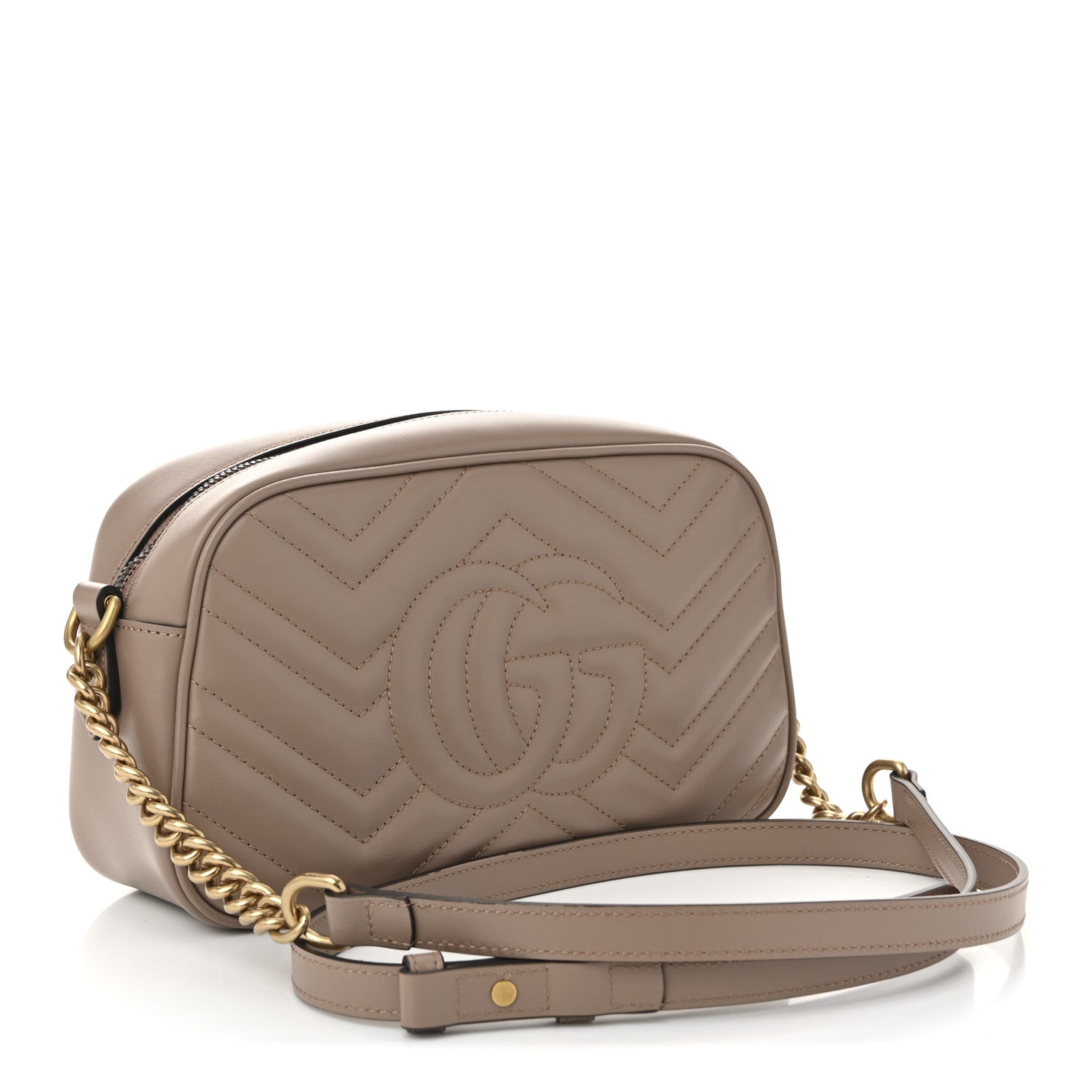 Gucci Calfskin Matelasse Small GG Marmont Chain Shoulder Bag Porcelain Rose 3 of 10