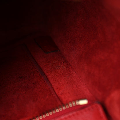 Celine Drummed Calfskin Nano Luggage Red 12 of 27