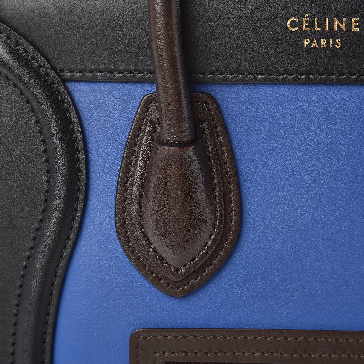 Celine Smooth Calfskin Bullhide Nano Tri-Color Luggage Indigo 9 of 14