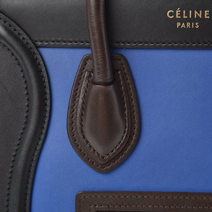 Celine Smooth Calfskin Bullhide Nano Tri-Color Luggage Indigo 9 of 14