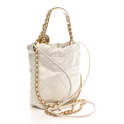Chanel Shiny Calfskin Quilted Mini Chanel 22 White 2 of 15