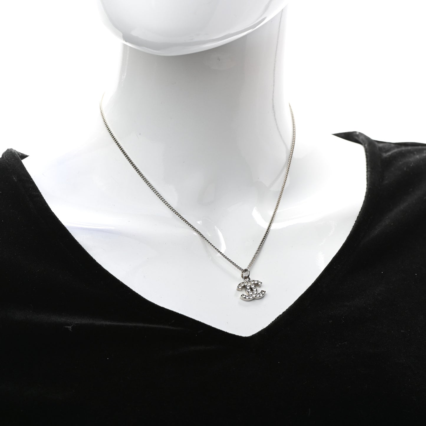 Crystal Timeless CC Necklace Silver