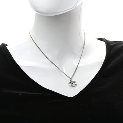 Chanel Crystal Timeless CC Necklace Silver 2 of 5