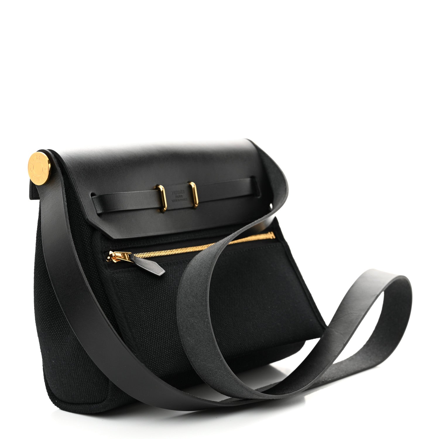 Hermes Military Toile Vache Hunter Herbag Zip Retourne 20 Black 3 of 11