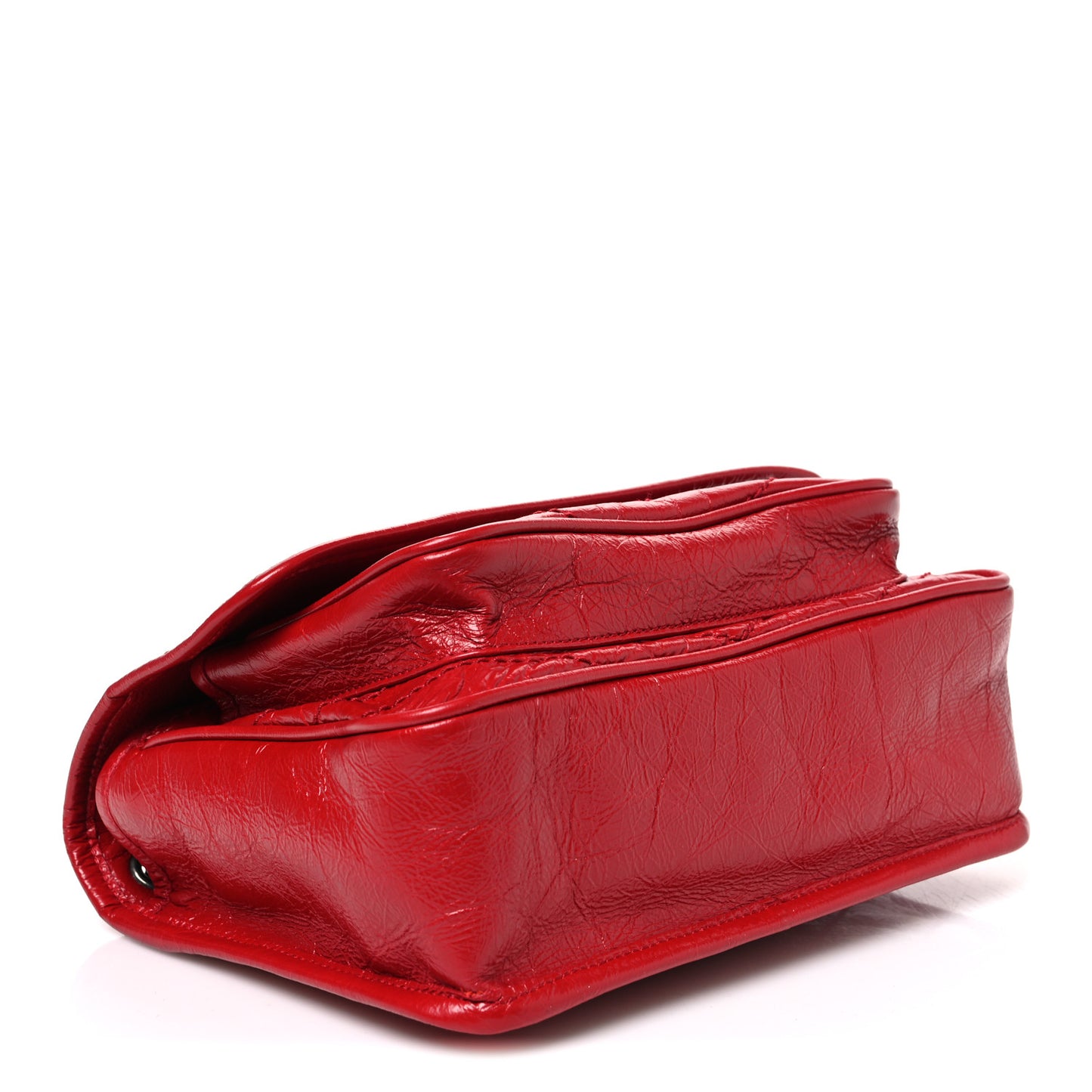 Crinkled Calfskin Matelasse Monogram Baby Niki Chain Satchel Rouge Eros