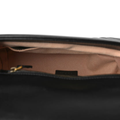 Gucci Calfskin Matelasse Small GG Marmont Top Handle Shoulder Bag Black 4 of 9