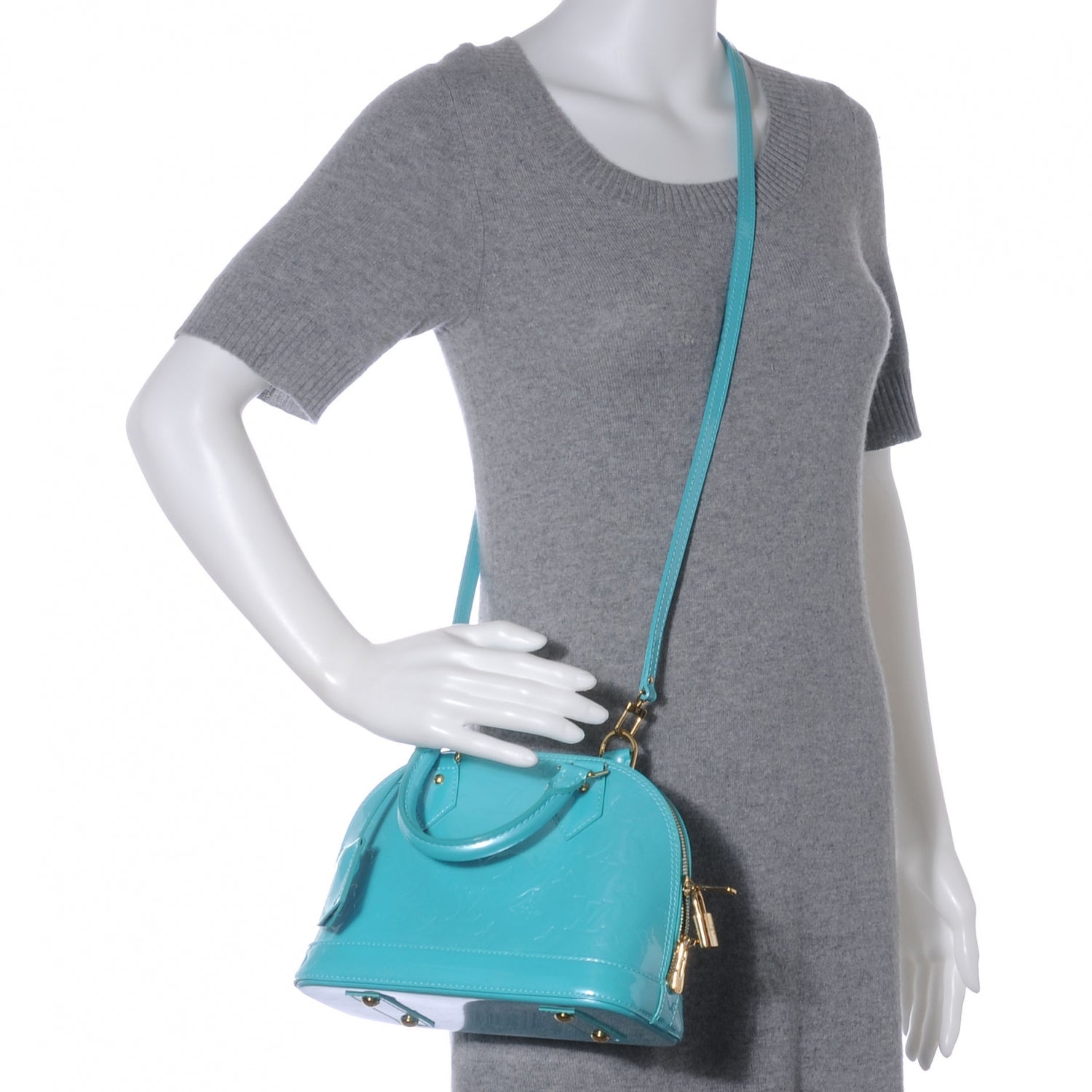 Louis Vuitton Vernis Alma BB Blue Lagon 2 of 7
