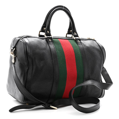 Gucci Calfskin Vintage Web Medium Boston Black 3 of 15