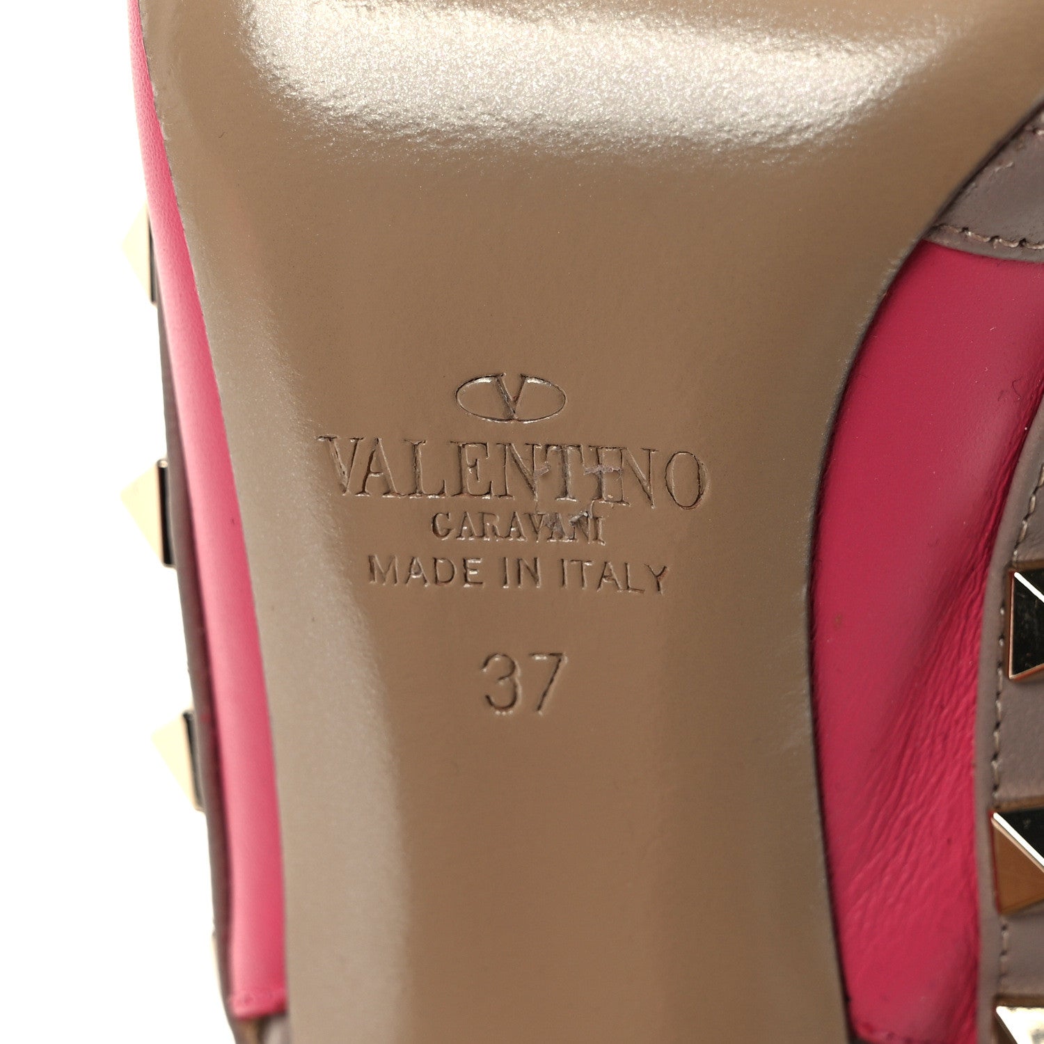 Valentino Garavani Calfskin Nappa Rockstud Ankle Strap 100mm Pumps 37 Shadow Pink Poudre 6 of 10