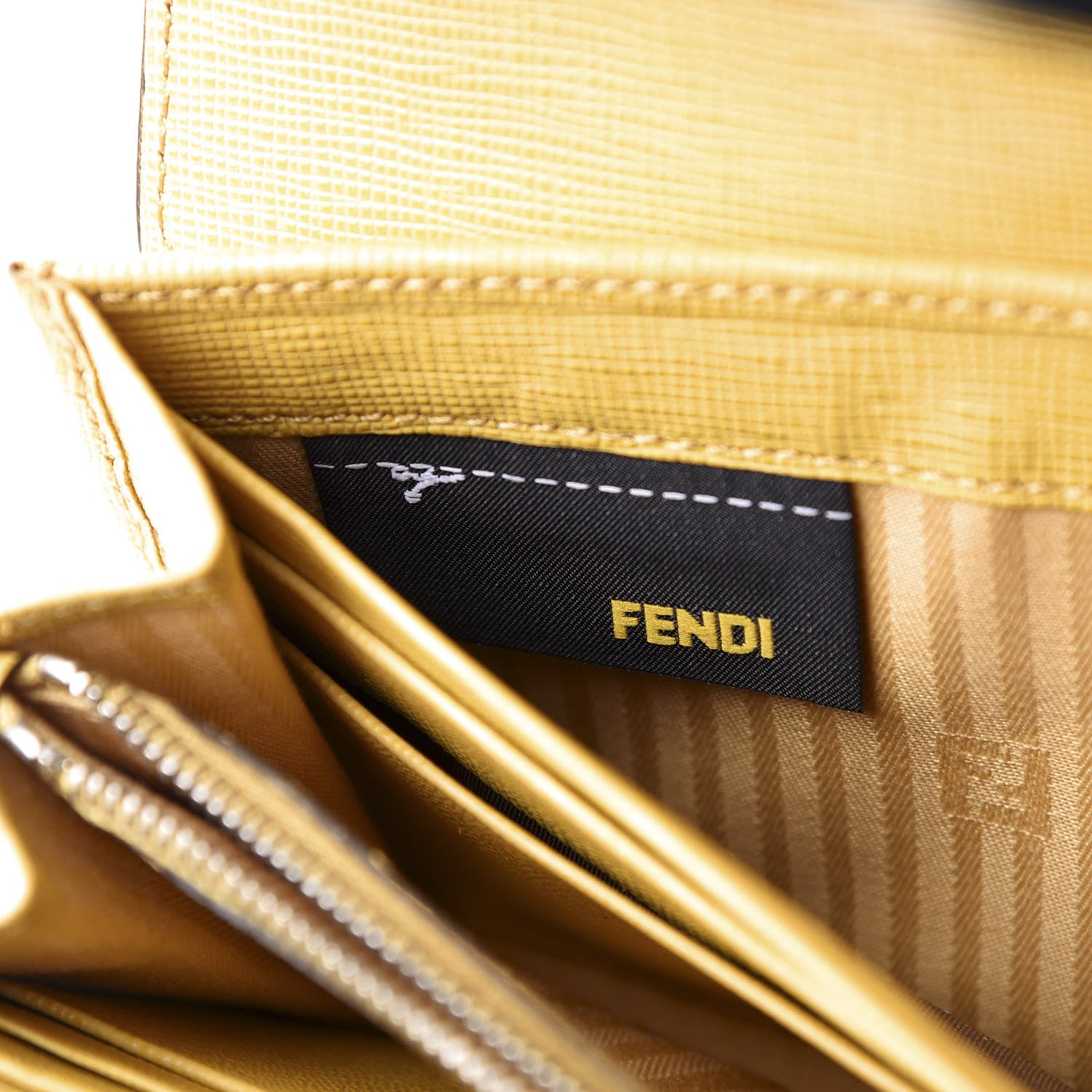 Fendi Vitello Elite Flamingo 2Jours Continental Wallet Giallo Alchemy 8 of 9