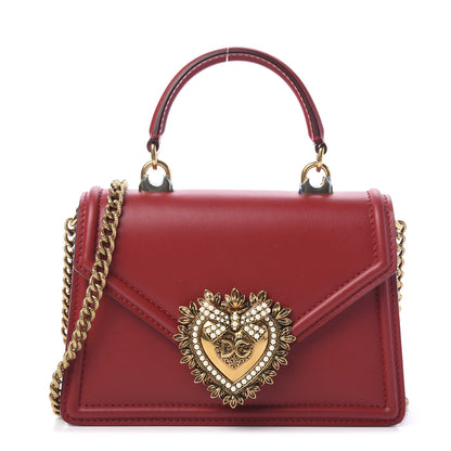 Dolce & Gabbana Smooth Calfskin Small Devotion Envelope Top Handle Bag Red 1 of 9